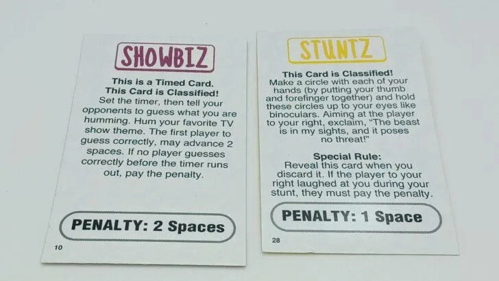 Showbiz and Stuntz card examples