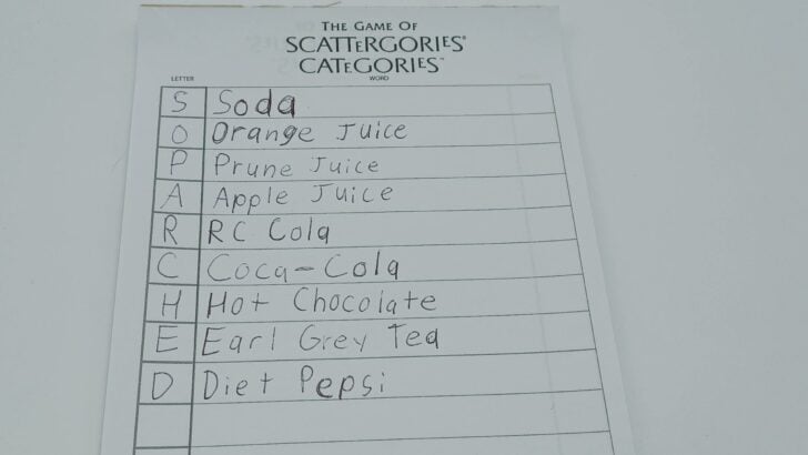 End of round in Scattergories Categories