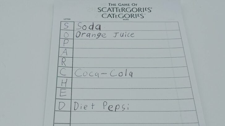 Using a proper name for an answer in Scattergories Categories