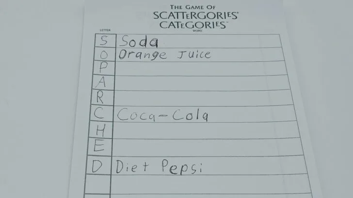 Using a proper name for an answer in Scattergories Categories