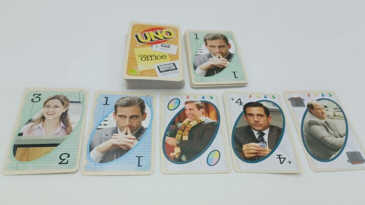 Playing a card in UNO The Office