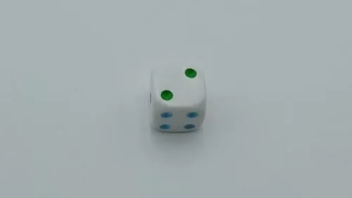 Rolling a green two on the die